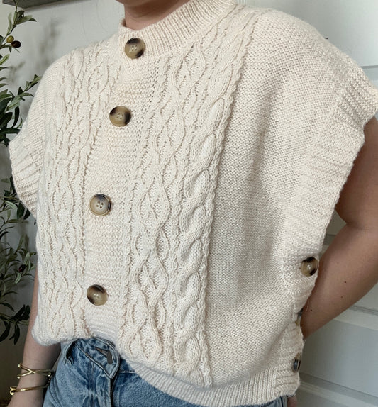 Cream Button Sweater