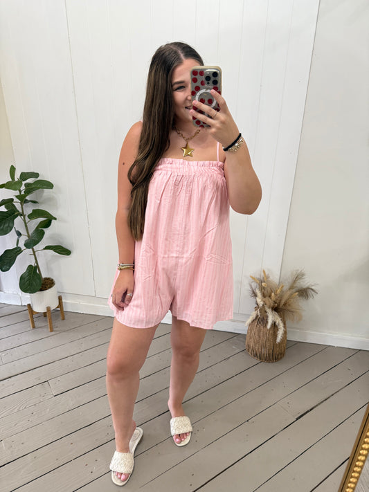 STRIPED BLUSH ROMPER