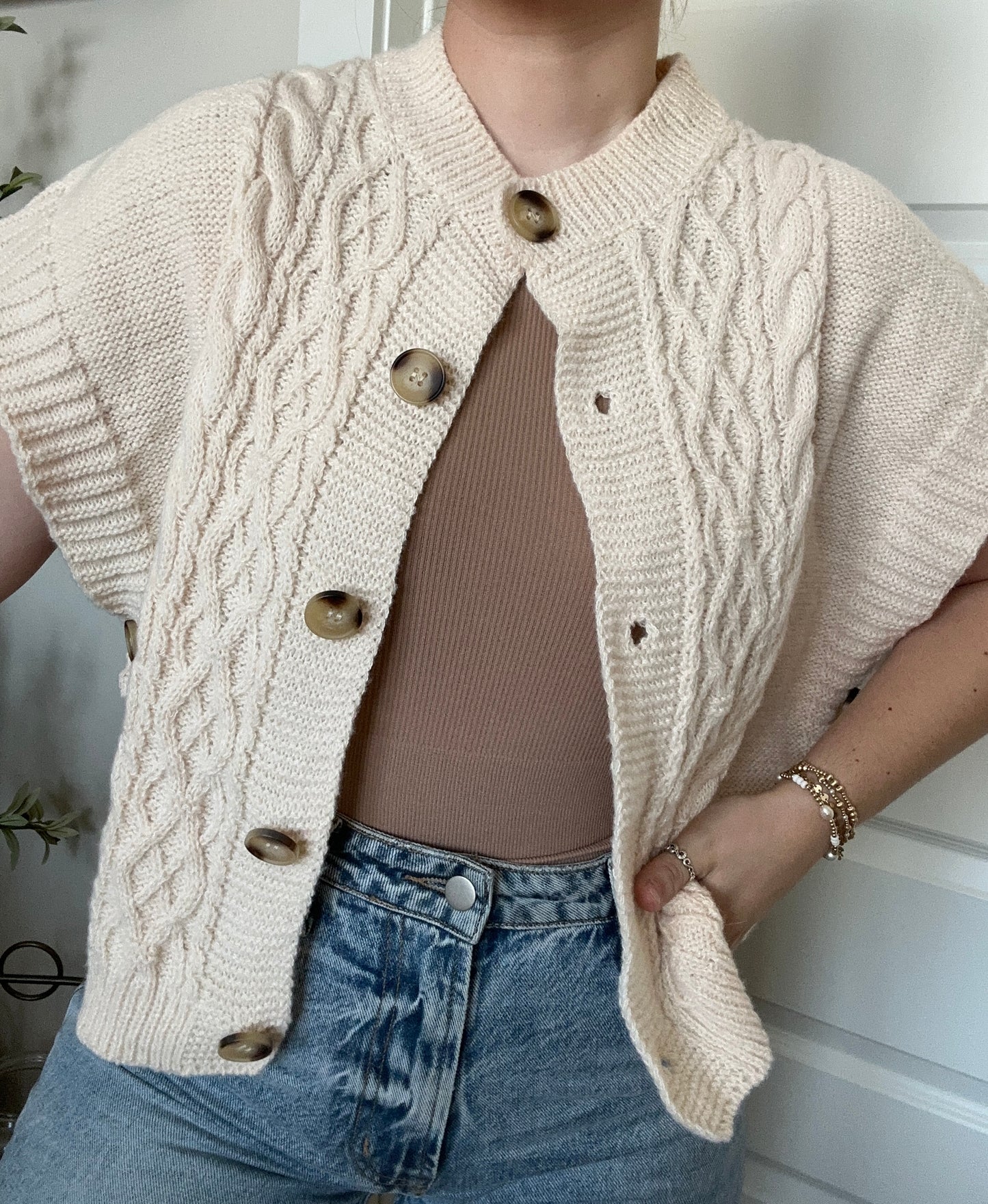 Cream Button Sweater