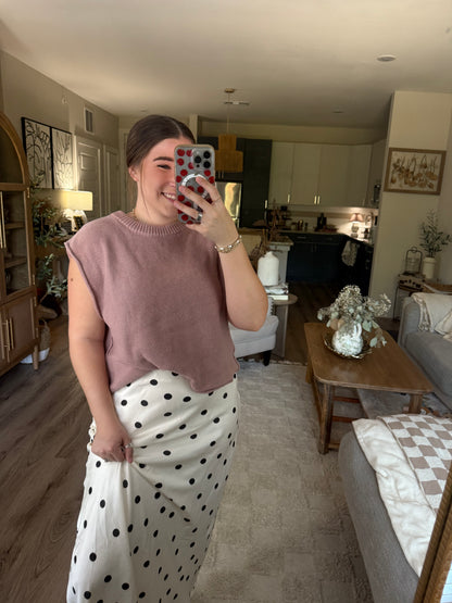 DUSTY ROSE KNIT TOP
