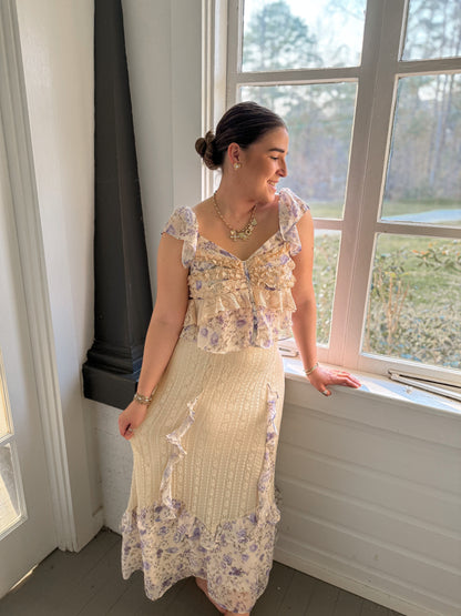 RUFFLES AND LACE SKIRT SET
