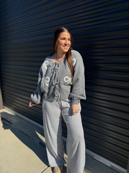 STRIPED TUBE TOP AND PANT SET