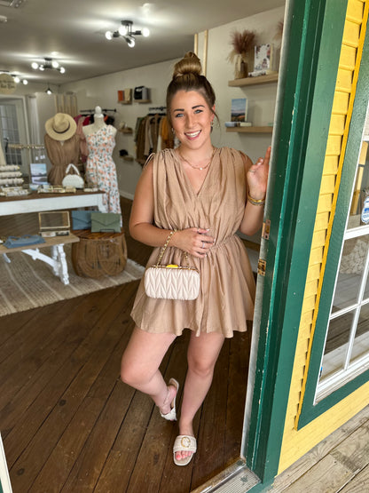 Tan Poppy Romper