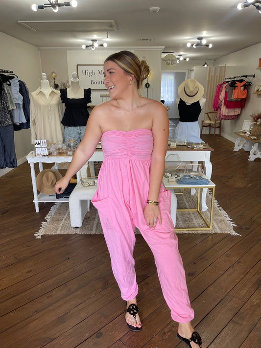 Shiloh Strapless Jogger Jumpsuit