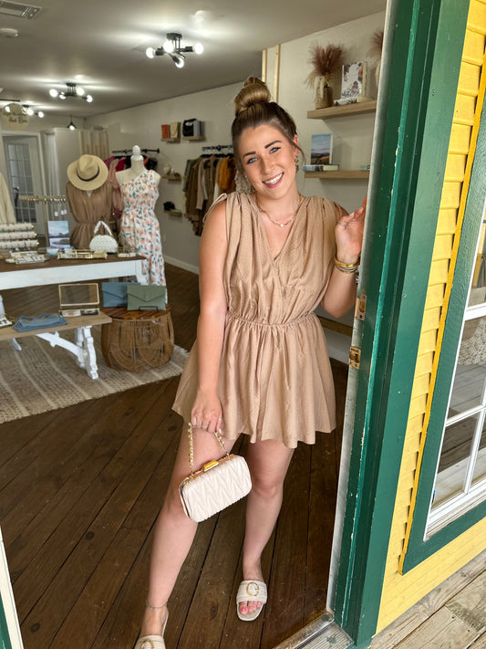 Tan Poppy Romper