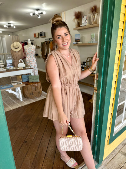 Tan Poppy Romper