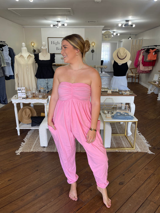 Shiloh Strapless Jogger Jumpsuit